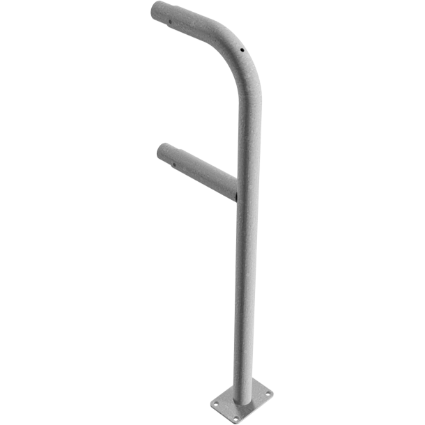 Protective railing | Steel tube  48 mm | Fixed postto be fixed by plugs | End post | hot-dip galvanized